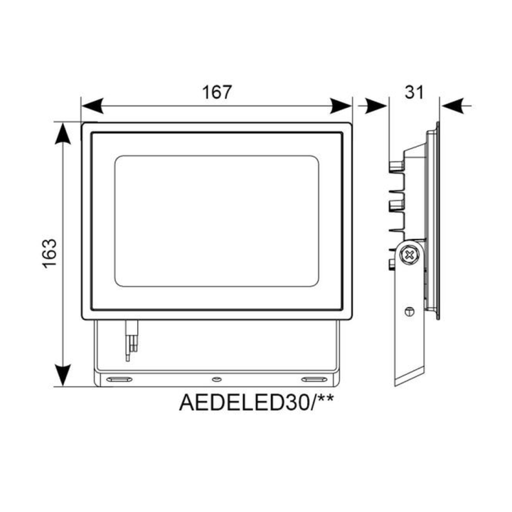  Eden LED Floodlight 30W - Diagram