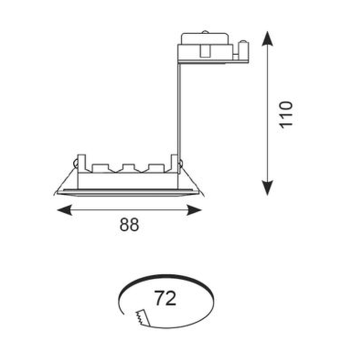  Bathroom Die-Cast Downlight Chrome - Diagram