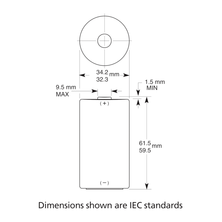  D Battery Dimensions