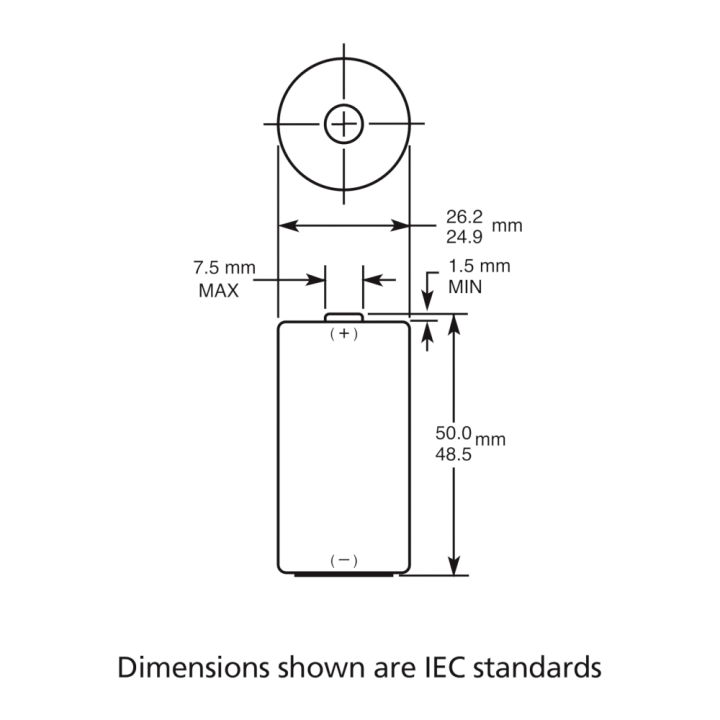  C Battery Dimensions