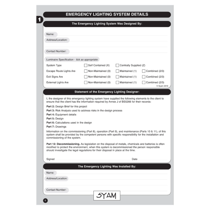  Emergency Lighting Log Book 2