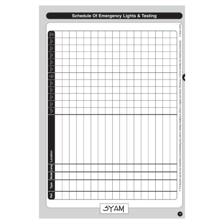  Emergency Lighting Log Book 3