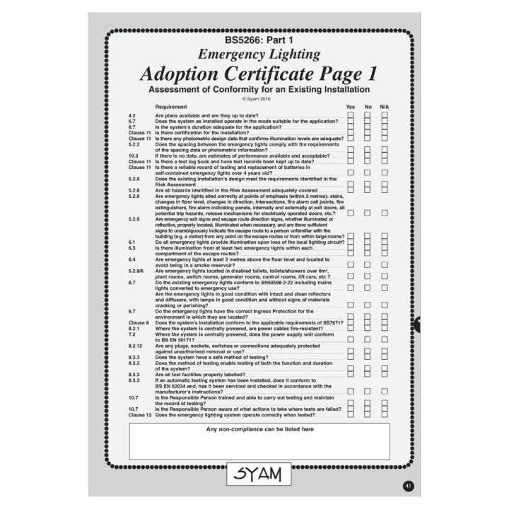  Emergency Lighting Log Book 4