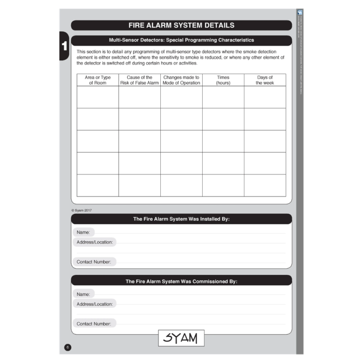  Emergency Fire Alarm Log Book 3