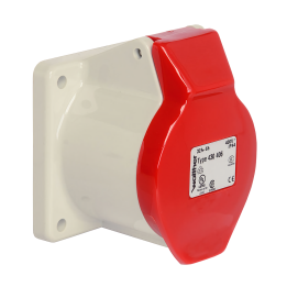 Walther 430406 400V 32A 3P+E Red Panel Socket